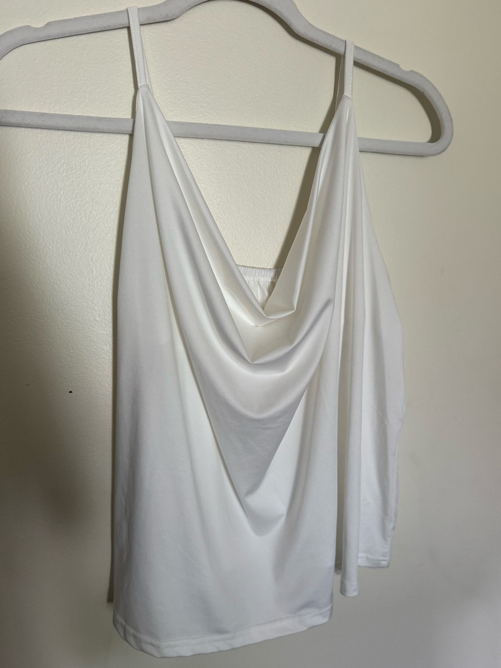 White Cowl Neck Tank
